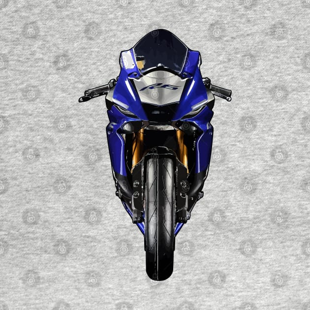 YZF R6 Bike Front View Illustration by KAM Std